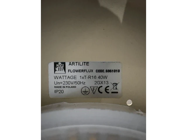 8x rond plafondarmatuur, artilite, flowerflux 6961010, wit, rond | 2gx13 - afbeelding 3 van  5