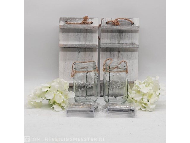 8x set glazen decoratiepotjes - afbeelding 1 van  15