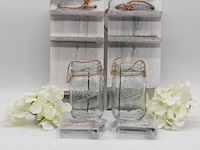 8x set glazen decoratiepotjes