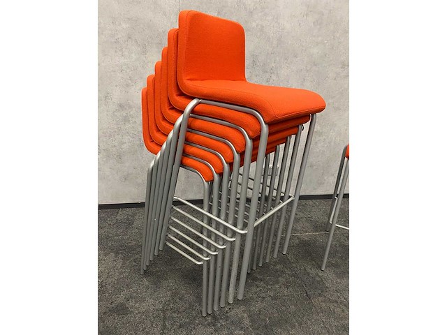 8x steelcase - barkruk zh78 - oranje, grijs - afbeelding 2 van  10