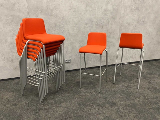 8x steelcase - barkruk zh78 - oranje, grijs - afbeelding 3 van  10