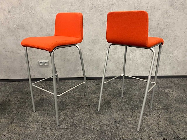 8x steelcase - barkruk zh78 - oranje, grijs - afbeelding 4 van  10