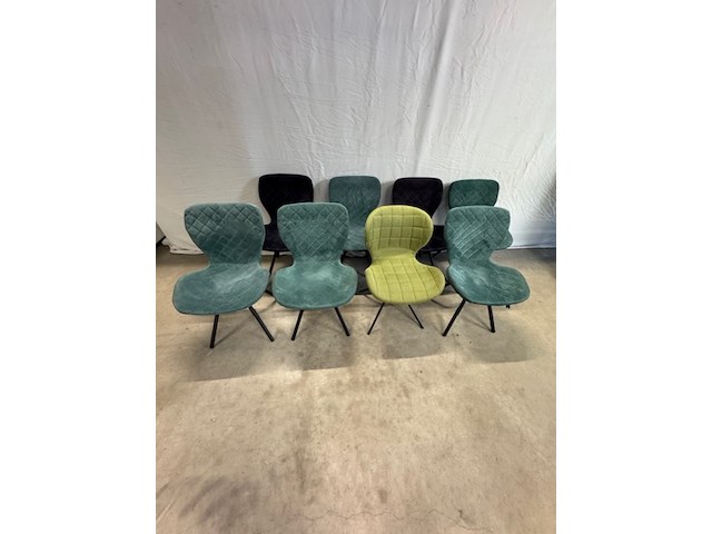8x stoel nn, blauw en groen - afbeelding 1 van  7