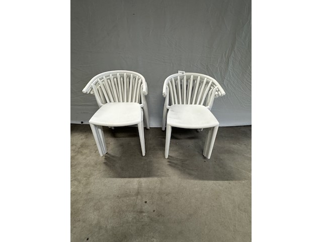 8x stoel, wit, stapelbaar - afbeelding 1 van  5