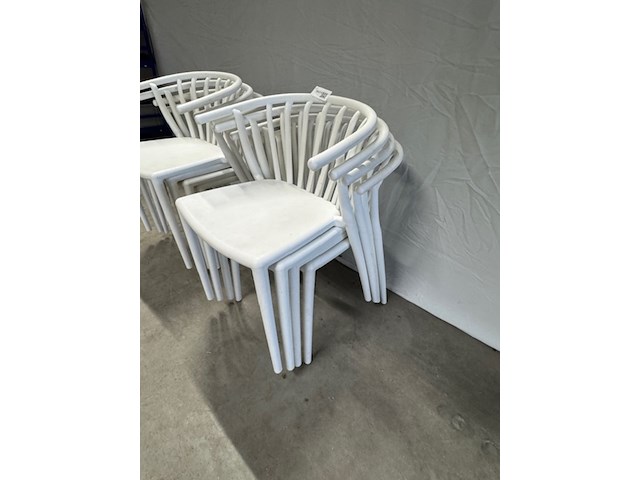 8x stoel, wit, stapelbaar - afbeelding 2 van  5