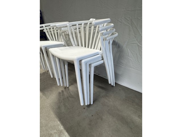 8x stoel, wit, stapelbaar - afbeelding 3 van  5