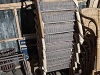 8x terras stoelen met trolley, donker bruin - afbeelding 1 van  1