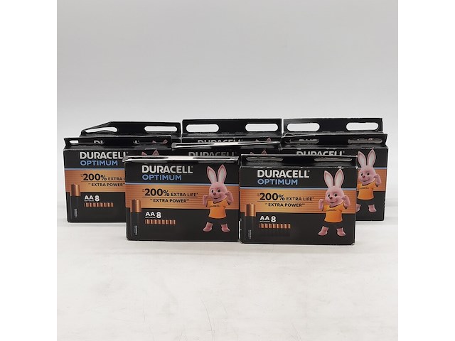 8x verpakking a 8 batterijen, duracell, optimum aa - afbeelding 1 van  7