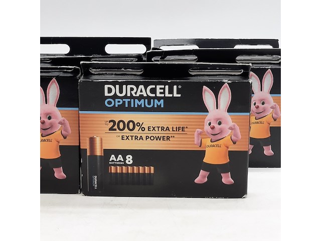 8x verpakking a 8 batterijen, duracell, optimum aa - afbeelding 2 van  7