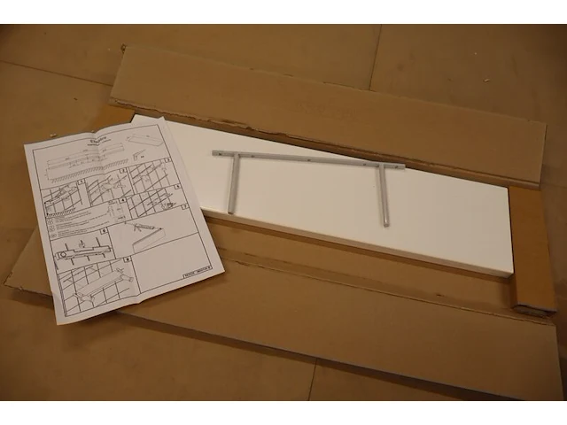 8x wandplank met handdoekhouder, wit - afbeelding 1 van  5