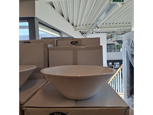 8x waskom best design, taps, glans wit - afbeelding 3 van  6