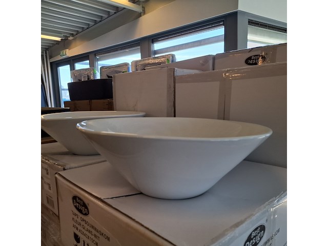 8x waskom best design, taps, glans wit - afbeelding 4 van  6