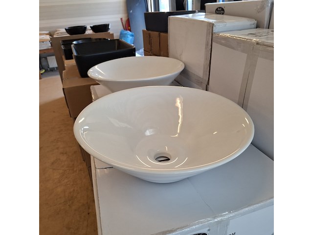 8x waskom best design, taps, glans wit - afbeelding 5 van  6