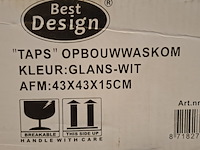 8x waskom best design, taps, glans wit - afbeelding 6 van  6