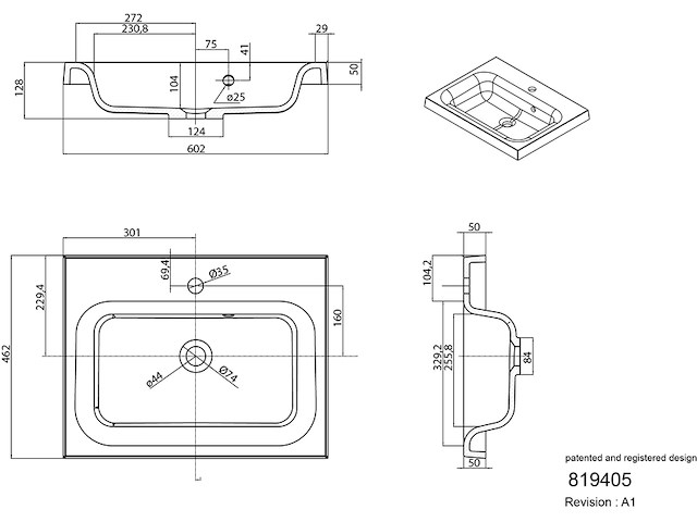8x wastafel, allibert, soft, wit - afbeelding 1 van  1