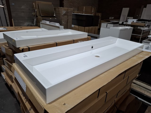 8x wastafel cortona, glans wit - afbeelding 1 van  8