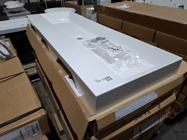 8x wastafel cortona, glans wit - afbeelding 6 van  8