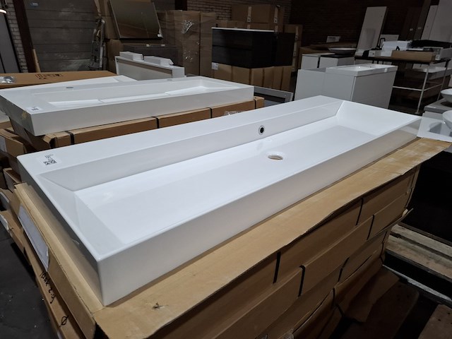 8x wastafel cortona, glans wit - afbeelding 1 van  9