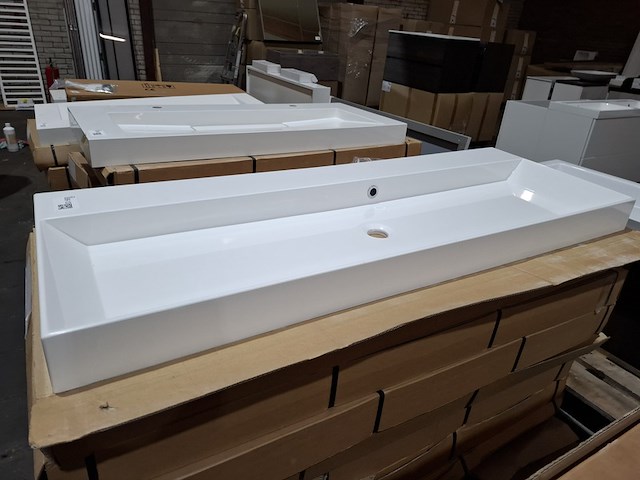 8x wastafel cortona, glans wit - afbeelding 2 van  9