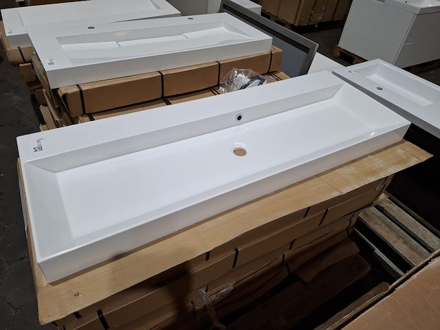 8x wastafel cortona, glans wit - afbeelding 3 van  9