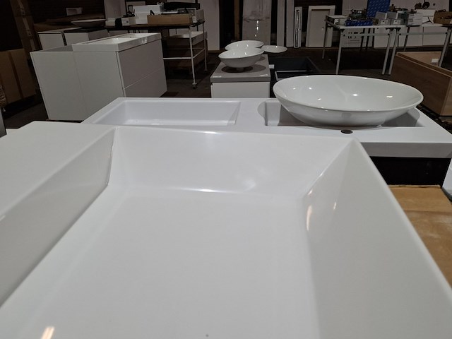 8x wastafel cortona, glans wit - afbeelding 5 van  9