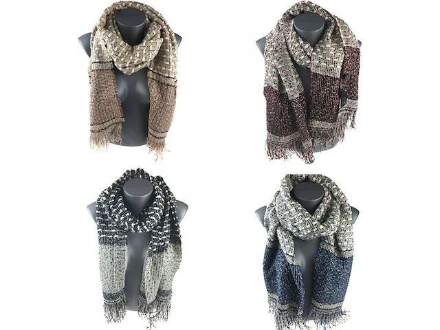 8x wintersjaal, diverse kleuren, 180 x 60 cm - afbeelding 1 van  2