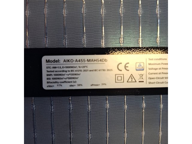 8x zonnepaneel aiko, aiko-a455-mah54db, 475w - afbeelding 12 van  16