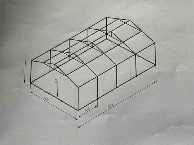 8x5x3 meter - 380 gram - partytent - afbeelding 11 van  13