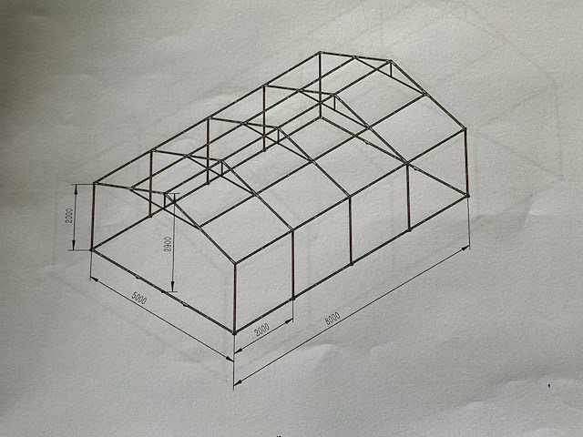 8x5x3 meter - 380 gram - partytent - afbeelding 3 van  3