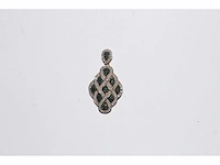 9 kt geelgouden hanger met natuurlijke diamant en behandelde blauwe diamanten - afbeelding 2 van  7