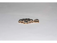 9 kt geelgouden hanger met natuurlijke diamant en behandelde blauwe diamanten - afbeelding 6 van  7