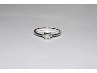 9 kt witgouden ring met natuurlijke diamant