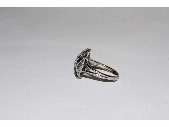 9 kt witgouden ring met natuurlijke diamant - afbeelding 3 van  9