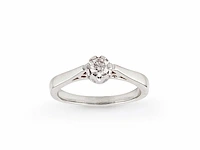 9 kt witgouden ring met natuurlijke diamant