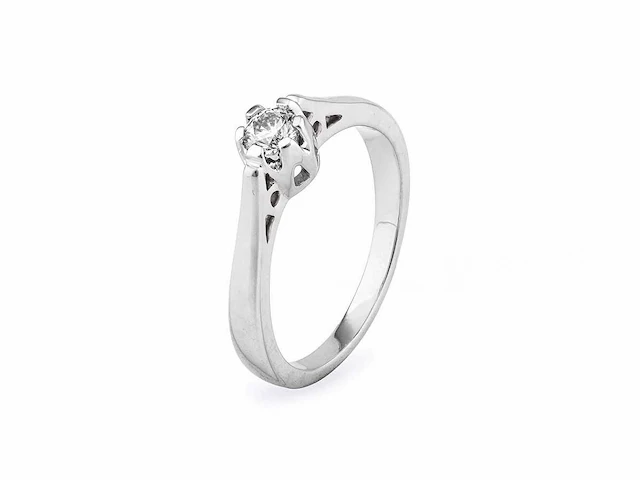 9 kt witgouden ring met natuurlijke diamant - afbeelding 3 van  5