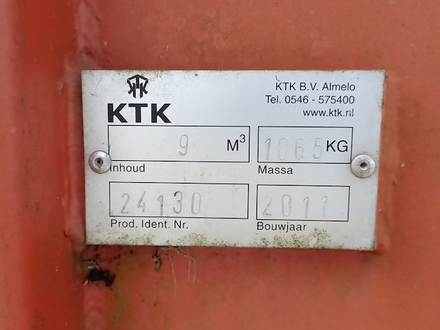 9 m³ gesloten afzet container, 2011 - afbeelding 8 van  11