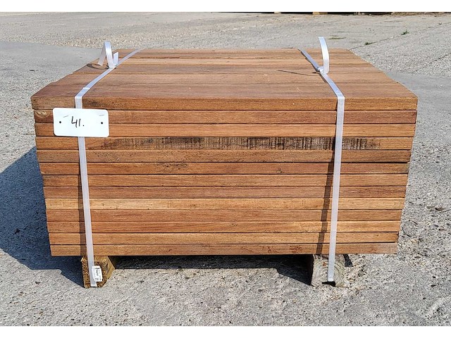90 x guyana teak planken 25 x 140mm , lengte 65cm - afbeelding 3 van  6