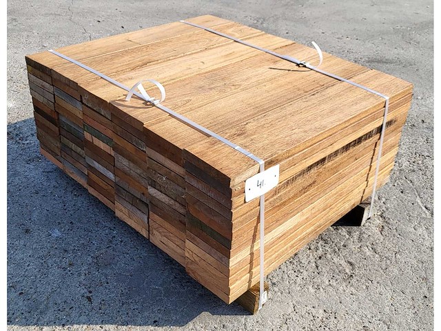 90 x guyana teak planken 25 x 140mm , lengte 65cm - afbeelding 4 van  6