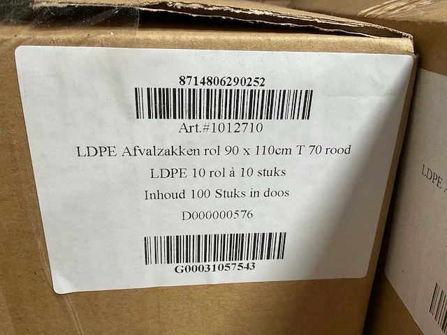 90x110cm t70 rol á 10 stuks ldpe afvalzakken (120x) - afbeelding 2 van  2