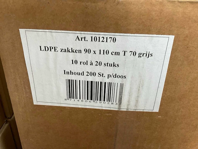 90x110cm t70 rol á 20 stuks ldpe afvalzakken (60x) - afbeelding 2 van  2