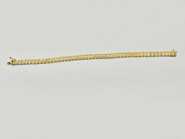 925 zilveren gele armband met 1,01 cts natuurlijke diamant - afbeelding 1 van  7