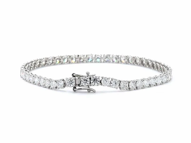 950 platina & 18 karaat witgouden armband met 10,30 ct. diamant - afbeelding 4 van  8