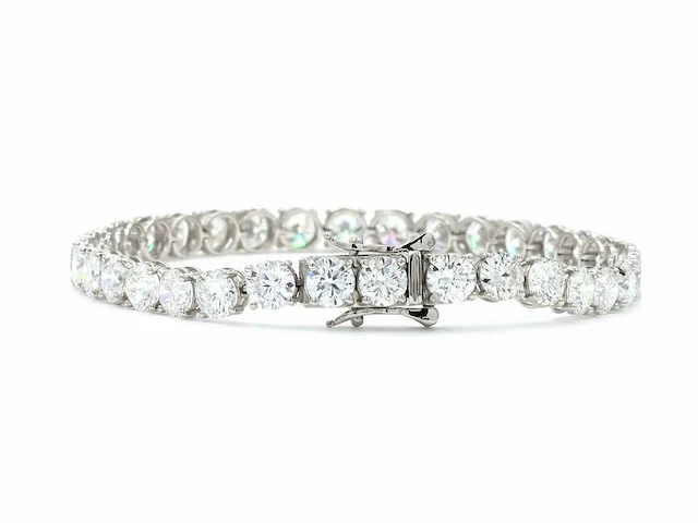 950 platina & 18 karaat witgouden armband met 15,06 ct. diamant - afbeelding 2 van  10