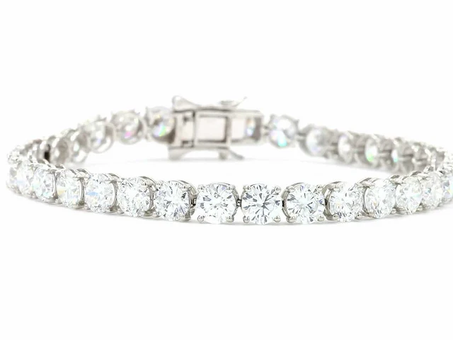 950 platina & 18 karaat witgouden armband met 15,06 ct. diamant - afbeelding 1 van  10