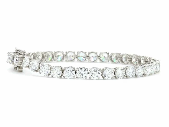 950 platina & 18 karaat witgouden armband met 15,06 ct. diamant - afbeelding 4 van  10
