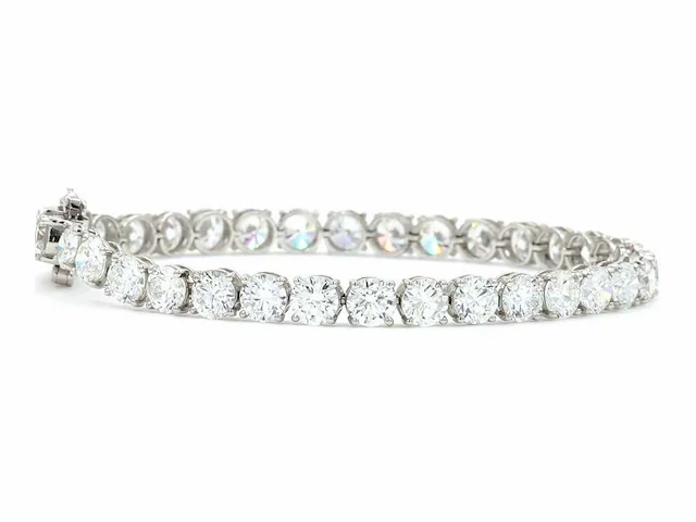 950 platina & 18 karaat witgouden armband met 15,06 ct. diamant - afbeelding 5 van  10