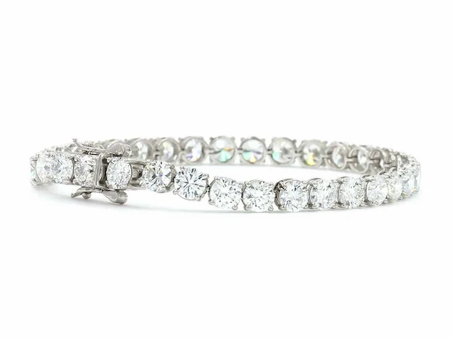 950 platina & 18 karaat witgouden armband met 15,06 ct. diamant - afbeelding 6 van  10