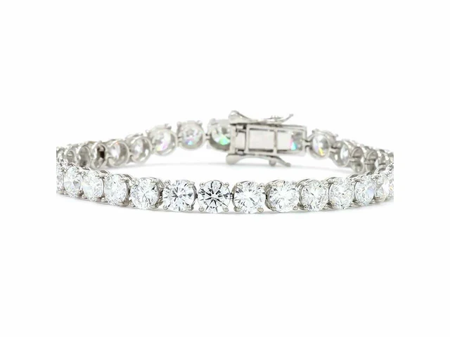 950 platina & 18 karaat witgouden armband met 15,06 ct. diamant - afbeelding 7 van  10