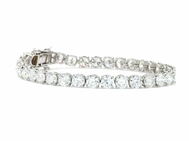 950 platina & 18 karaat witgouden armband met 15,06 ct. diamant - afbeelding 8 van  10