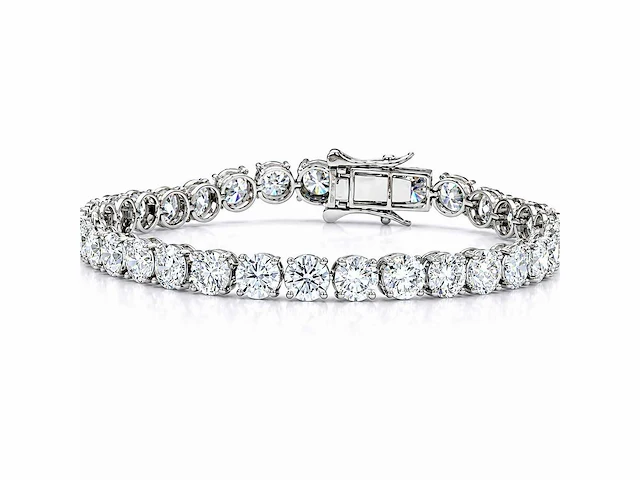 950 platina & 18 karaat witgouden armband met 15,06 ct. diamant - afbeelding 9 van  10